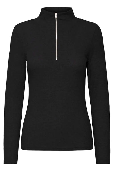 Fransa Black Zip Hozana Top