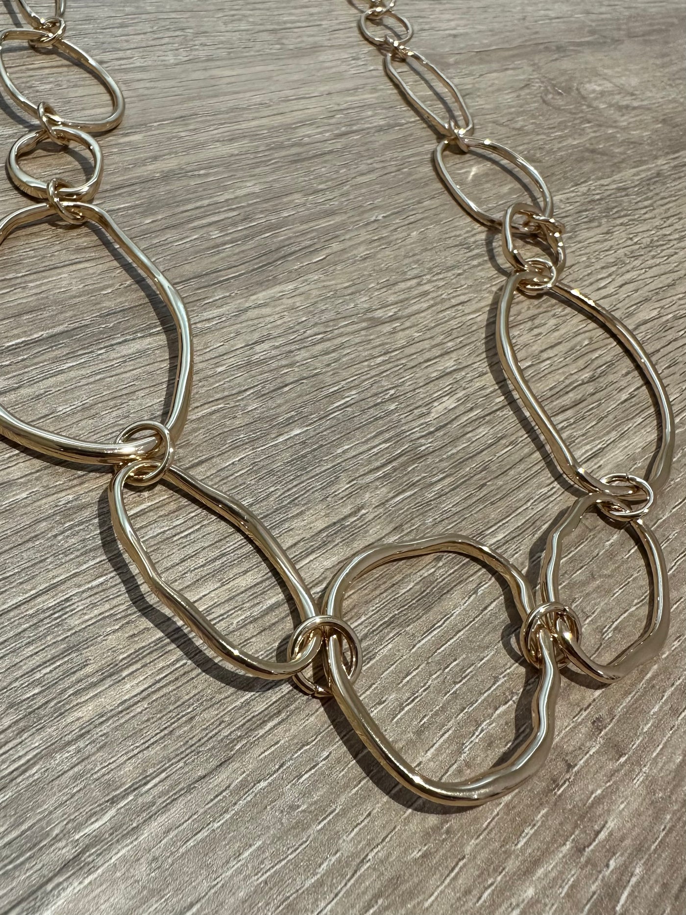 Gold Large Oval Link Necklace