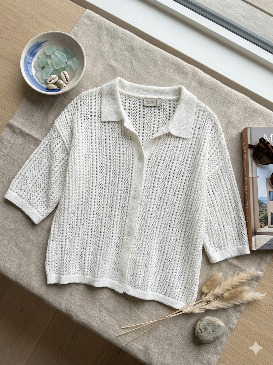 Fransa Warm White Janey Cardigan