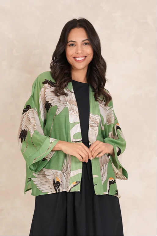 Stork Pea Green Kimono