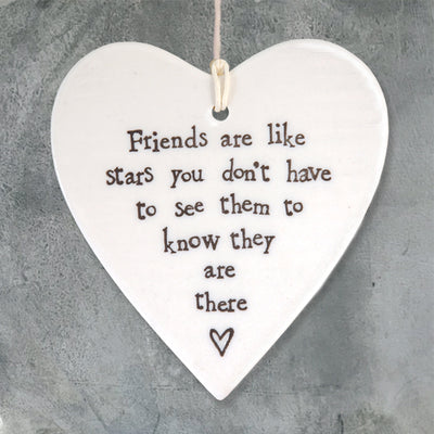 'Friends Are Like Stars' Porcelain Heart