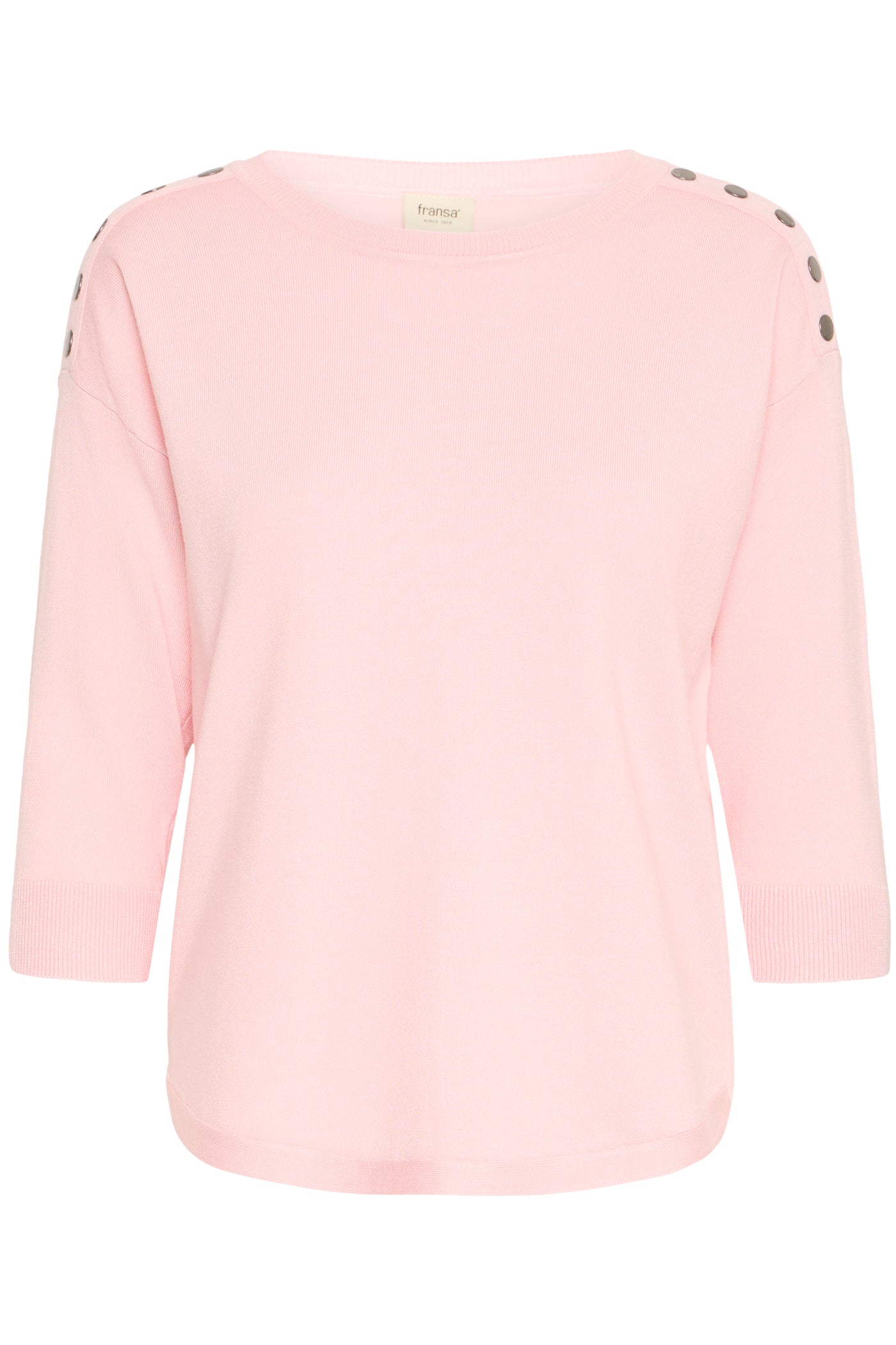 Fransa Pink Button Detail Pullover