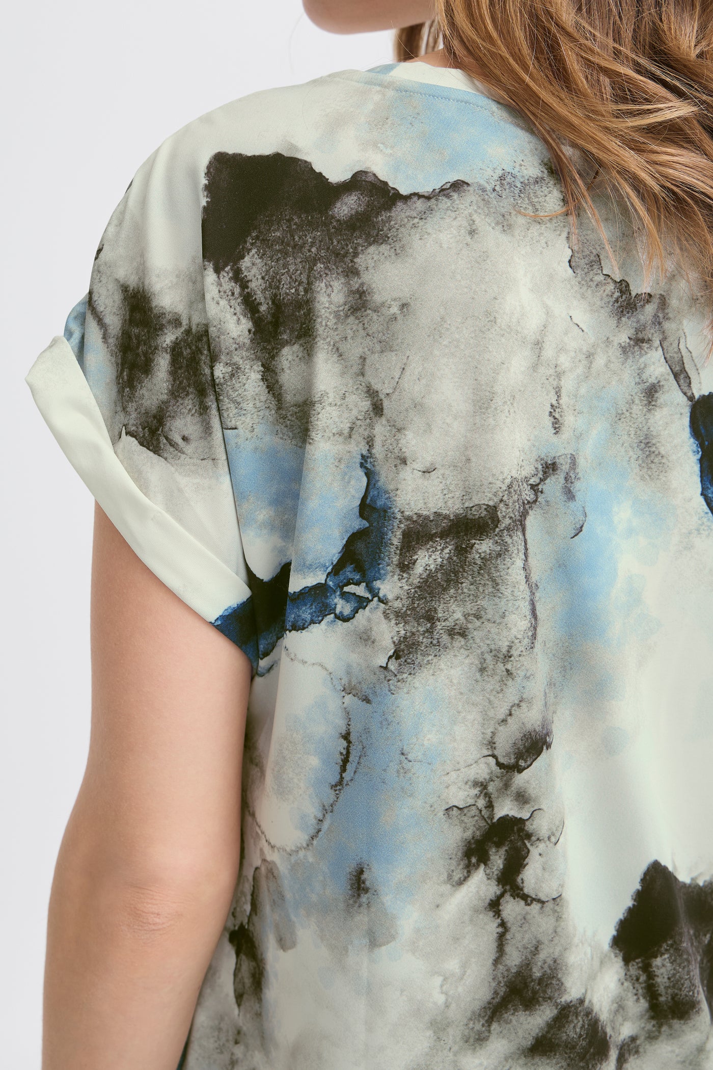 Fransa Blue Marble Seen T-Shirt