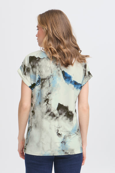 Fransa Blue Marble Seen T-Shirt