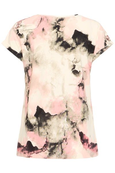 Fransa Pink Marble Seen T-Shirt