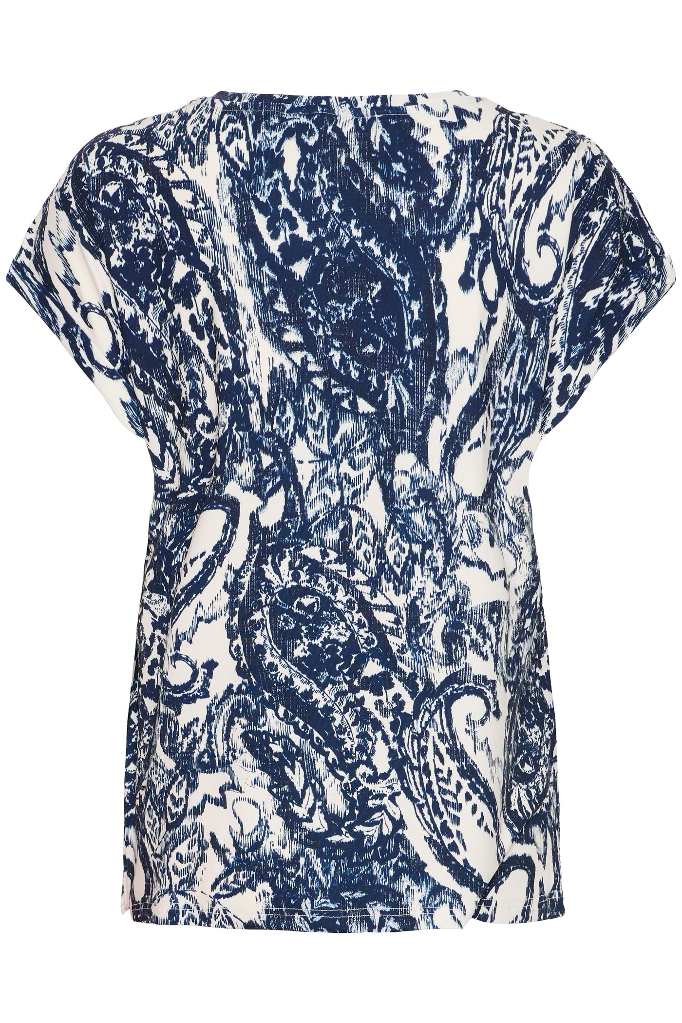 Fransa Navy Paisley Seen T-Shirt