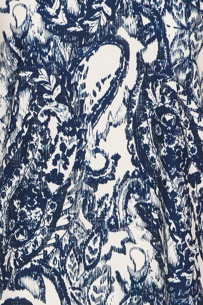 Fransa Navy Paisley Seen T-Shirt