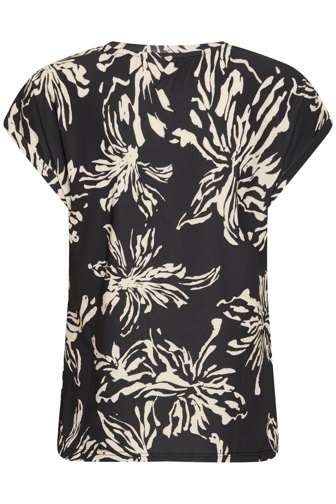 Fransa Black Flower Seen T-Shirt