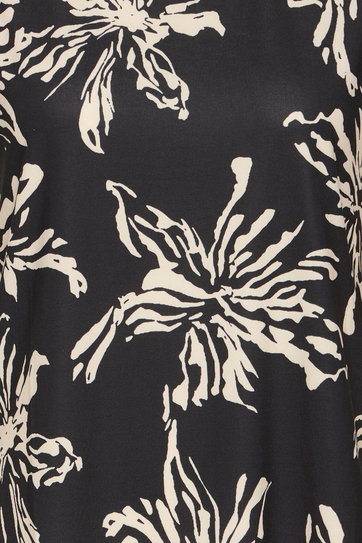 Fransa Black Flower Seen T-Shirt