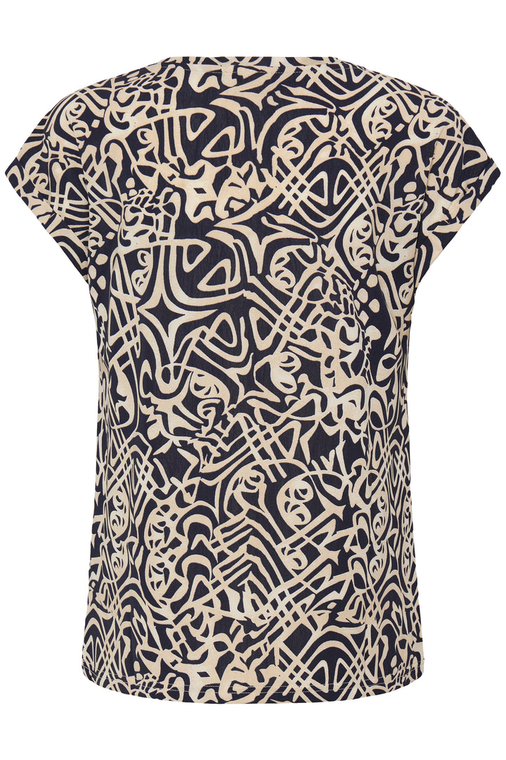 Fransa Navy Deco Seen T-Shirt