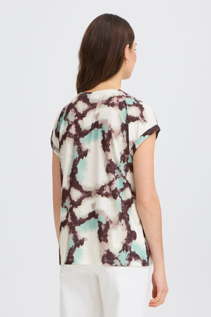 Fransa Green Watercolour Seen T-Shirt