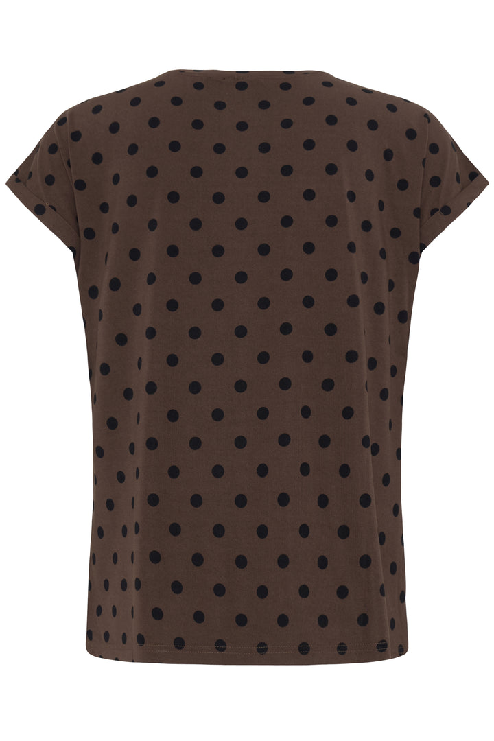 Fransa Chocolate Polka Dot Seen T Shirt