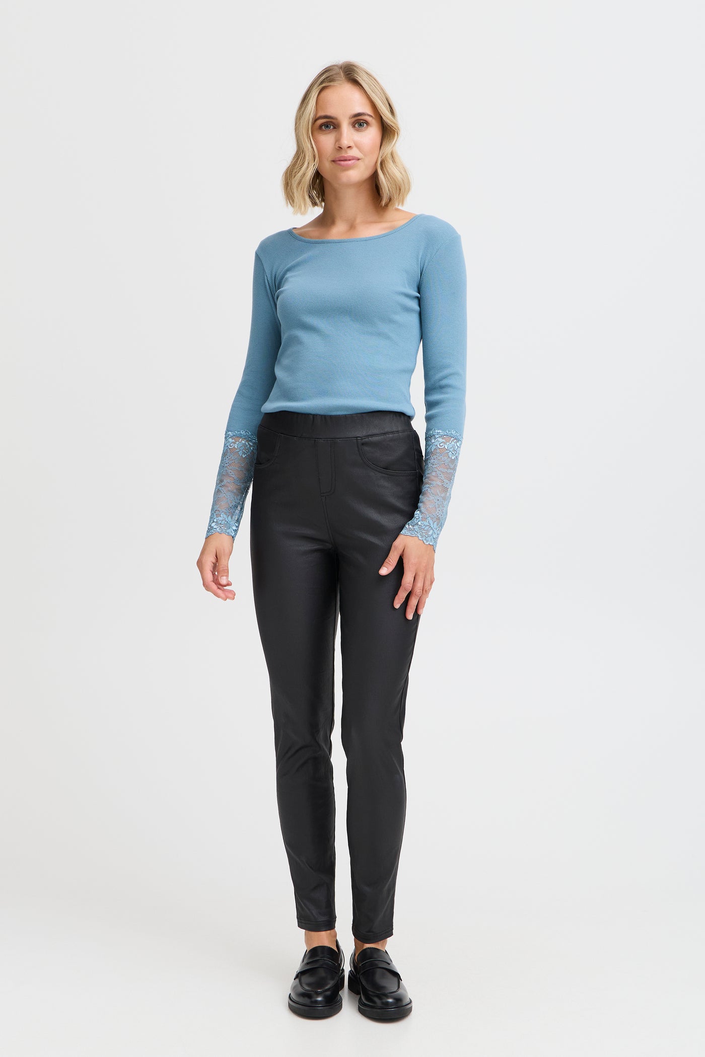 Fransa Black Malin Pull On Trousers