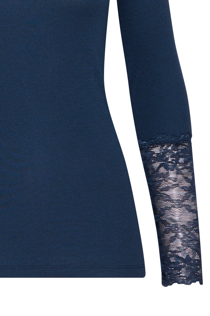 Fransa Navy Lace Hizamond Top