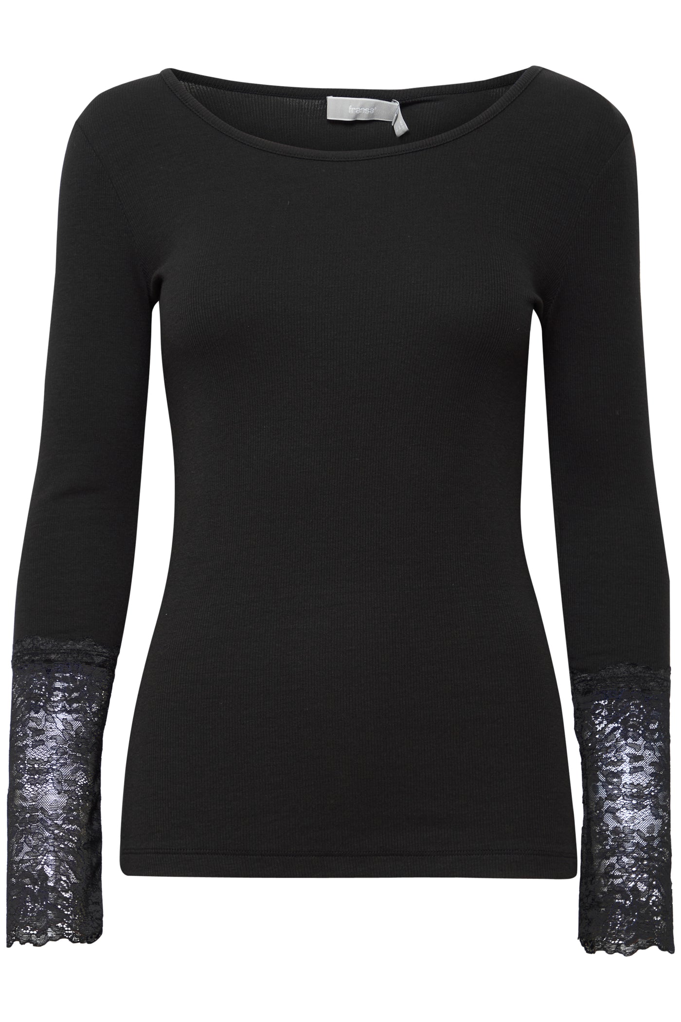Fransa Black Lace Hizamond Top