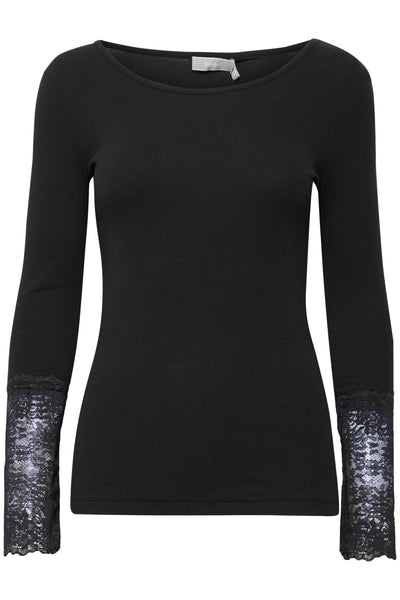 Fransa Black Lace Hizamond Top