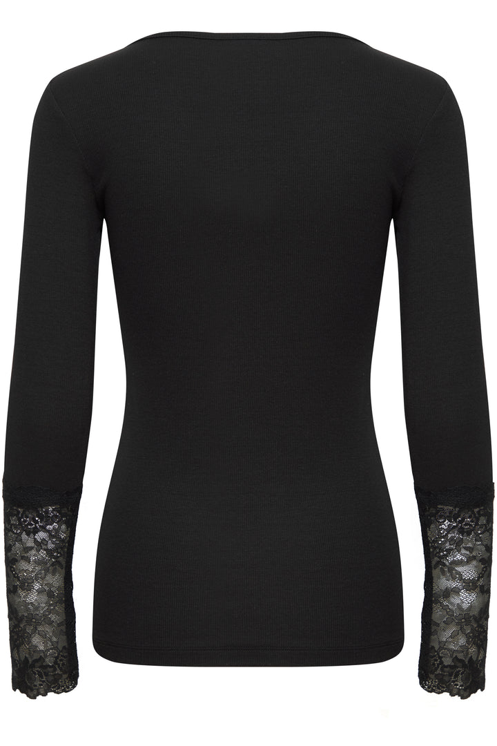Fransa Black Lace Hizamond Top