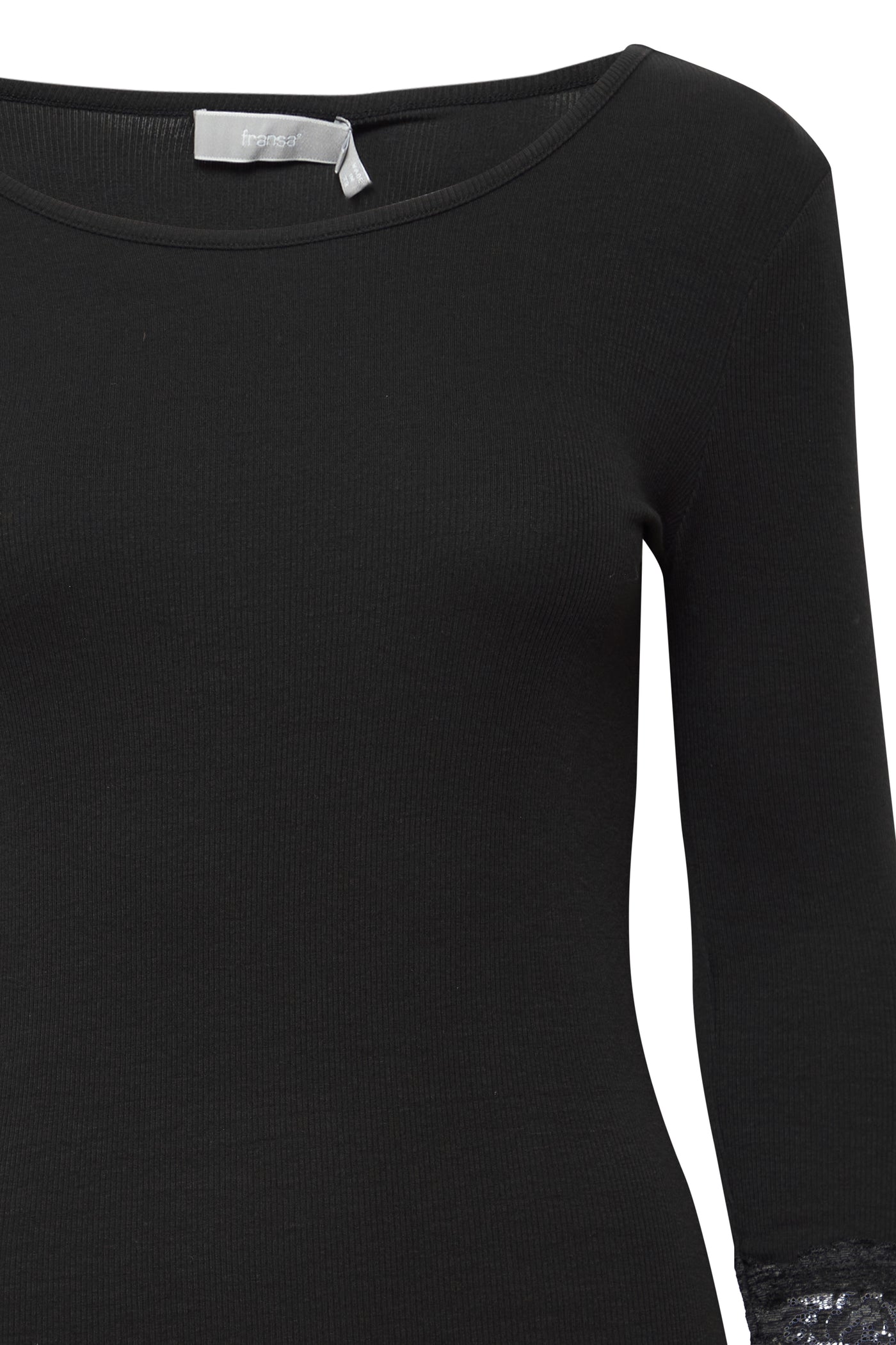 Fransa Black Lace Hizamond Top