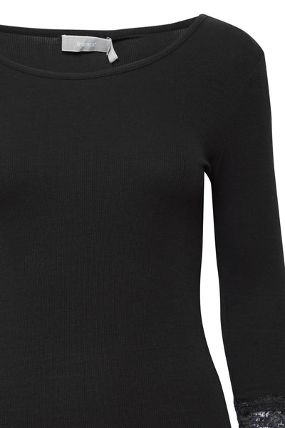 Fransa Black Lace Hizamond Top