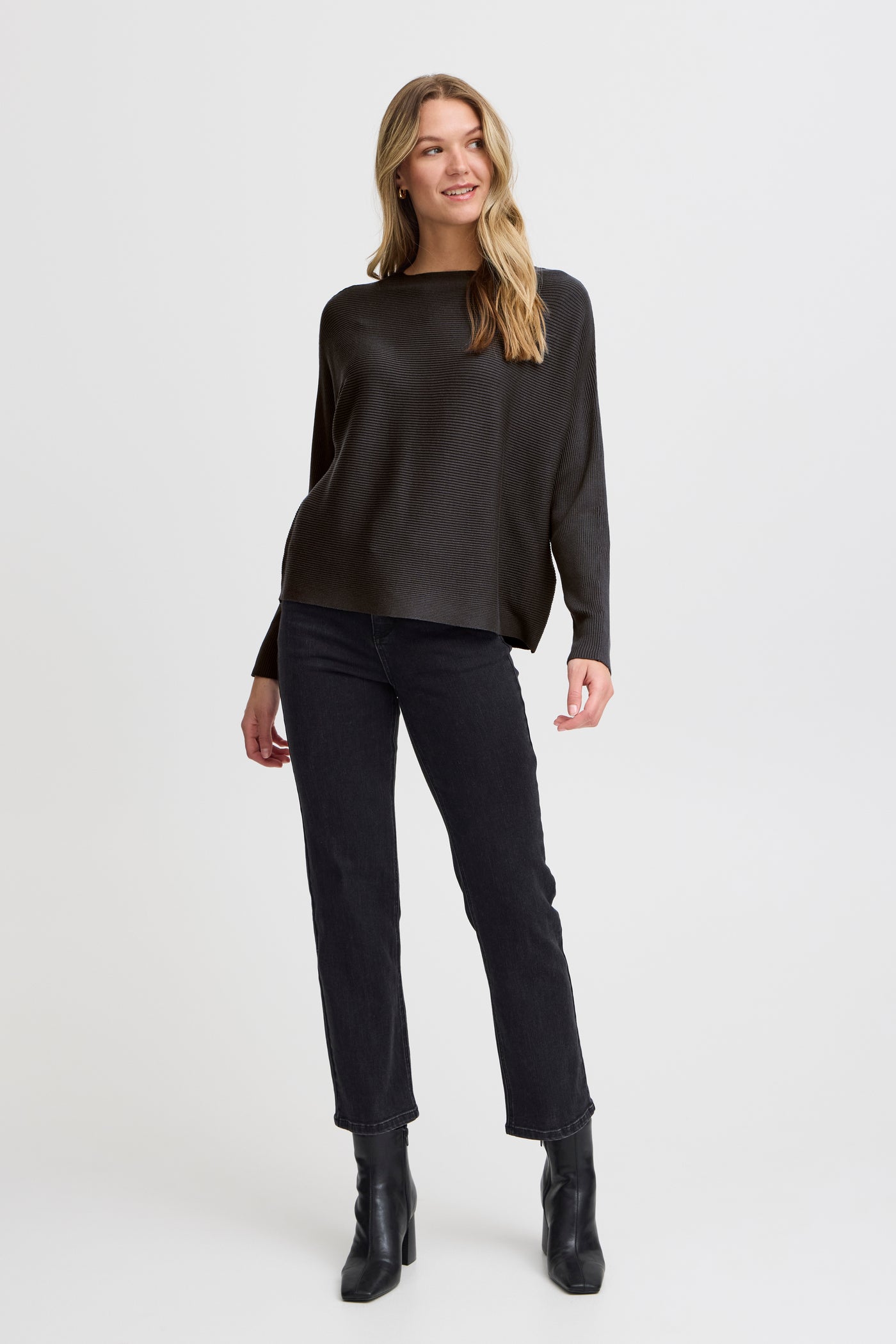 Fransa Charcoal Grey Lala Top