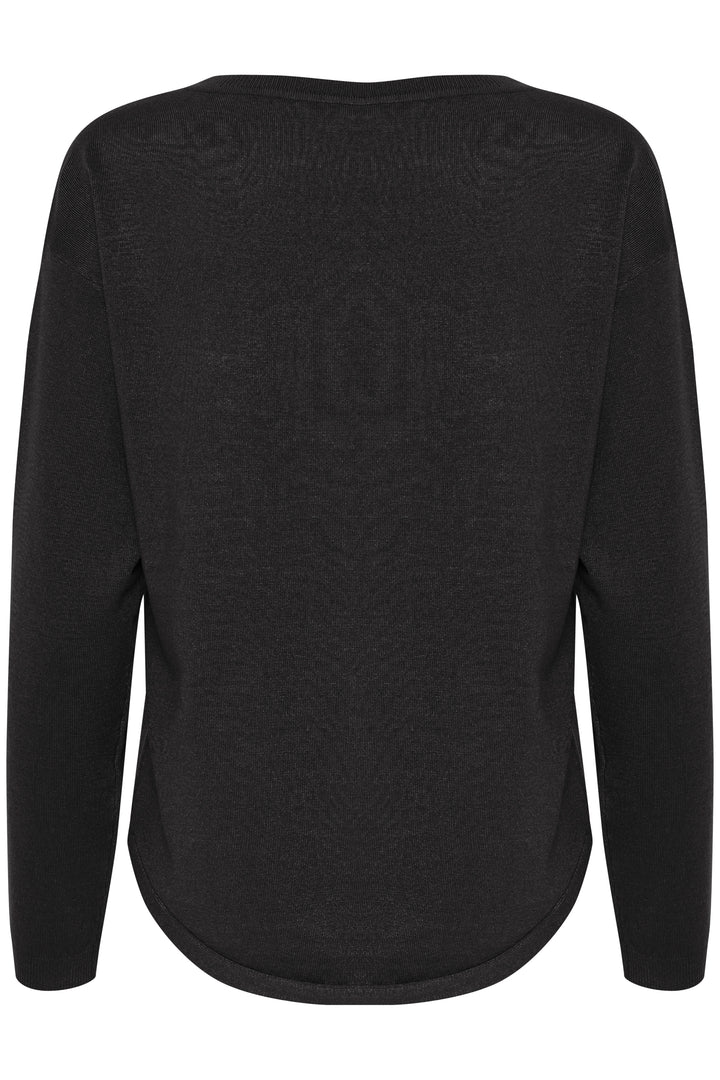 Fransa Black Button Shoulder Jumper
