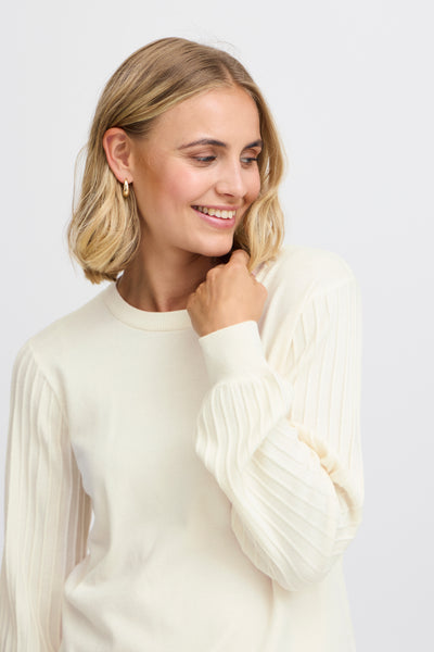 Fransa Antique White Lil Pullover