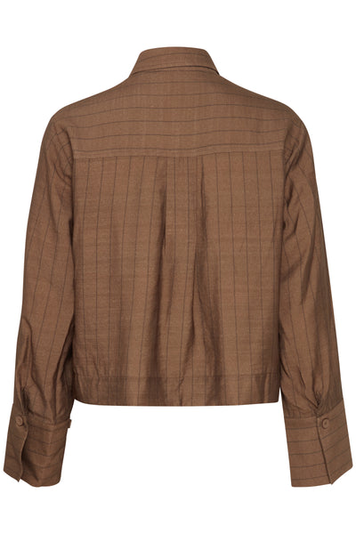 Fransa Brown Striped Ariana Shirt