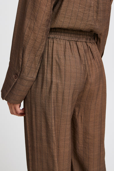 Fransa Brown Striped Ariana Trousers