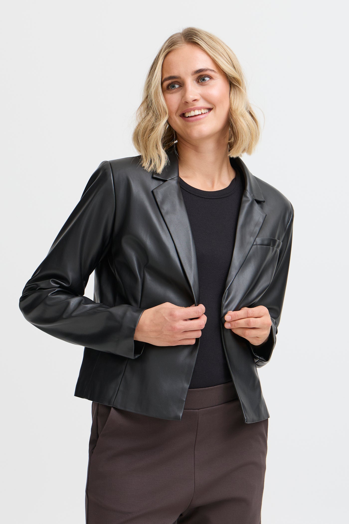 Fransa Faux Leather Manila Jacket