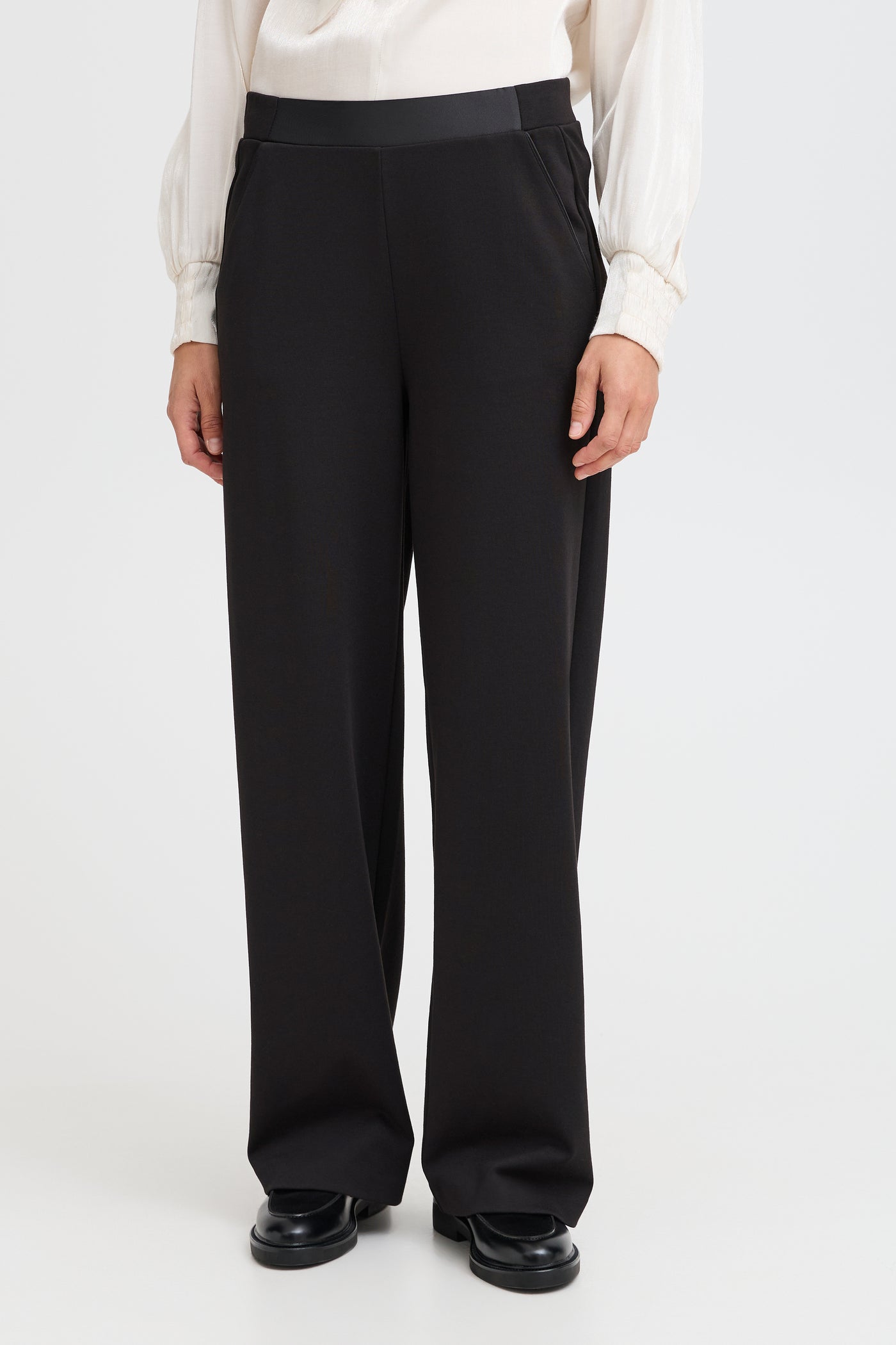 Fransa Black Blazer Wide Leg Trousers