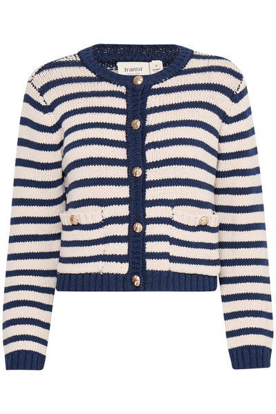 Fransa Navy Stripe Cardigan