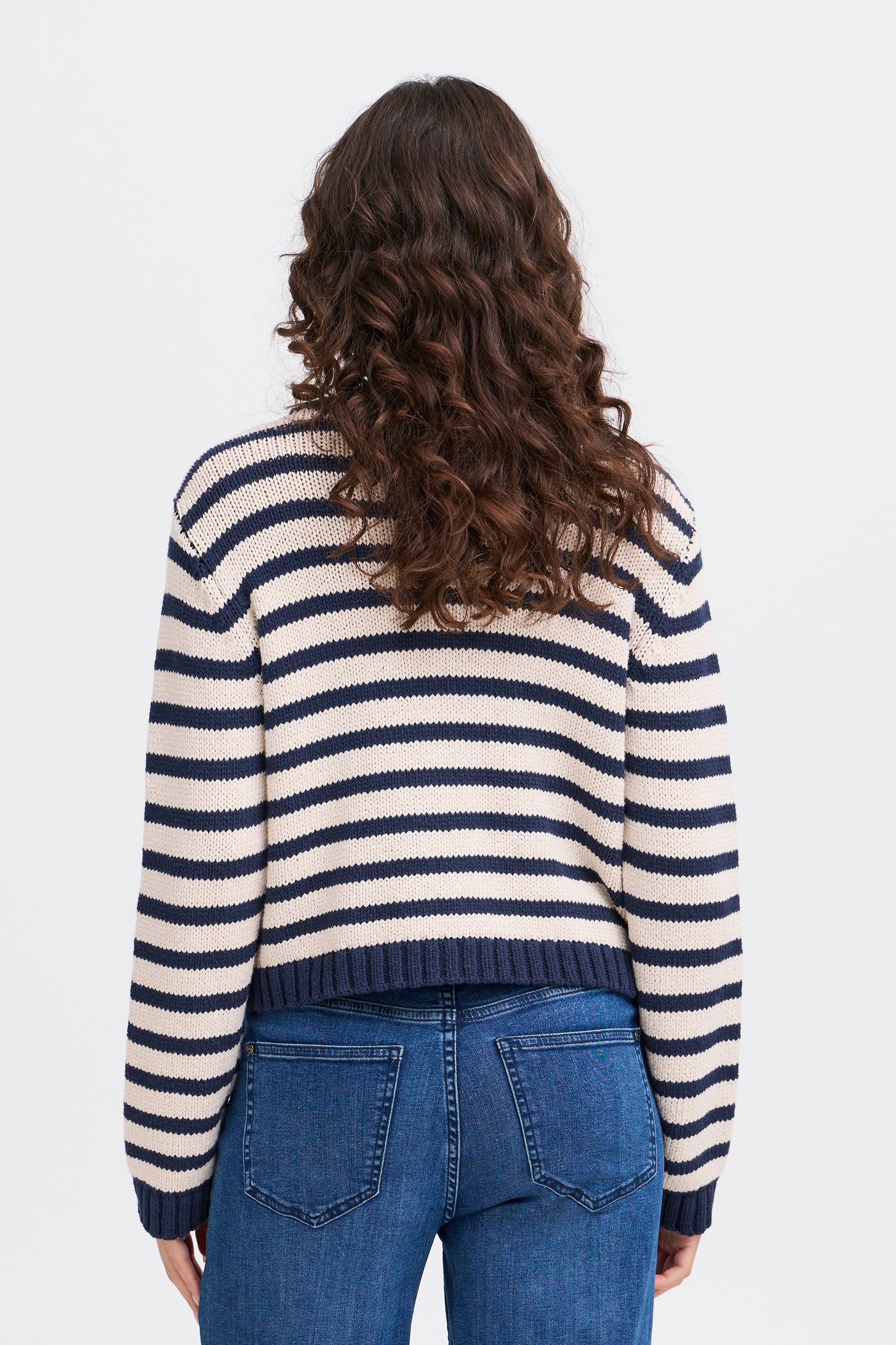 Fransa Navy Stripe Cardigan