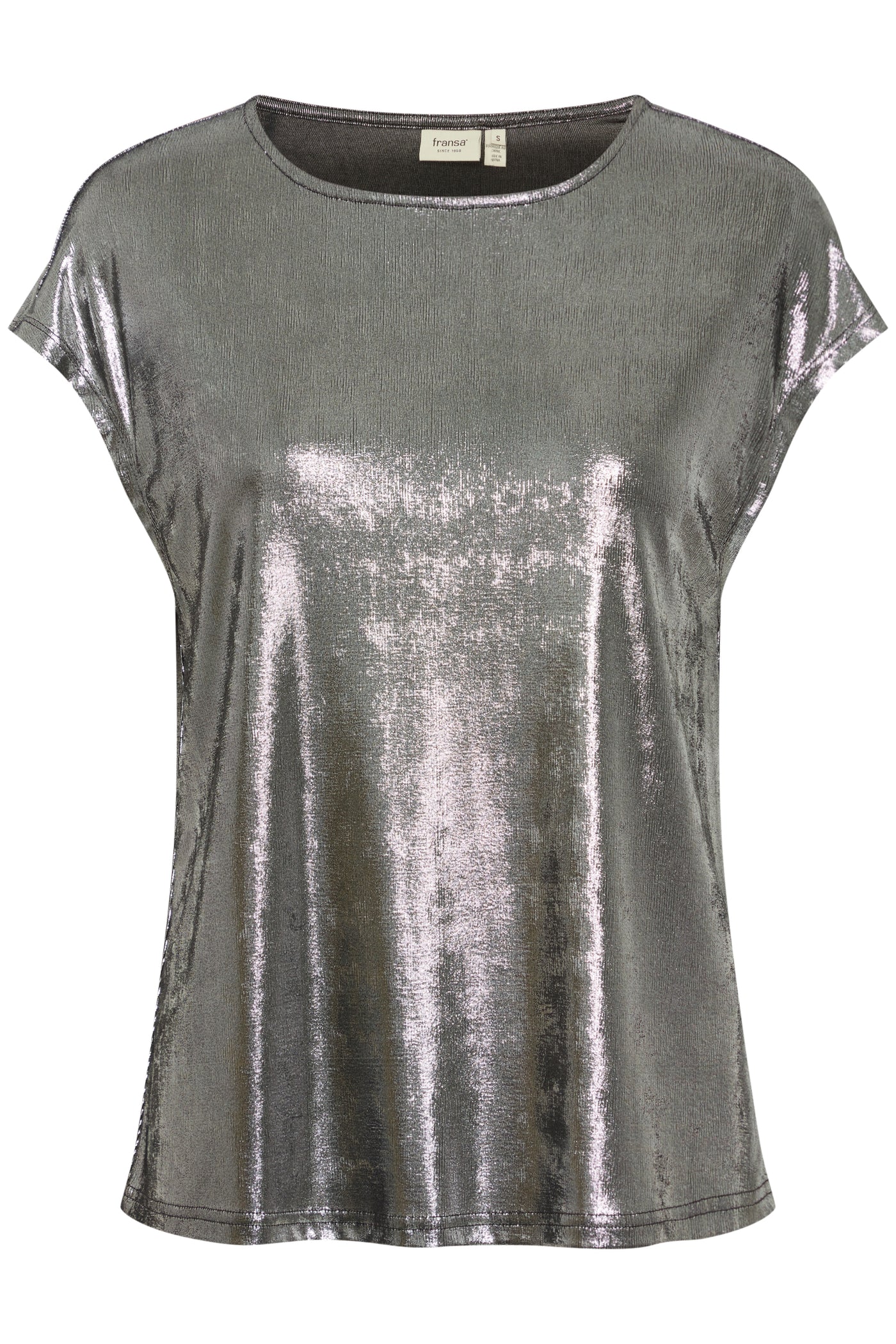 Fransa Gunmetal Metallic Anny Tee