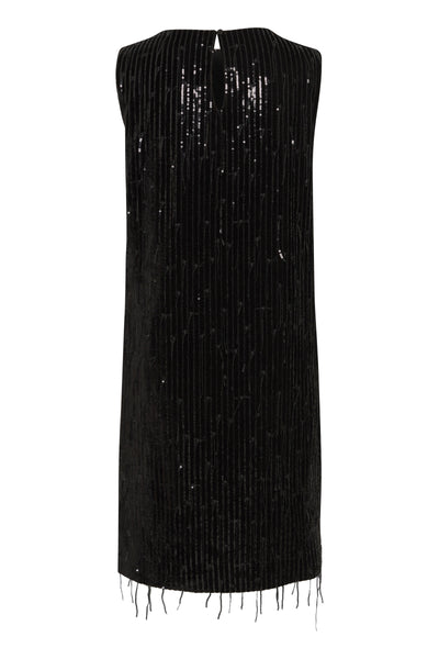 Fransa Black Sequinned Winni Dress