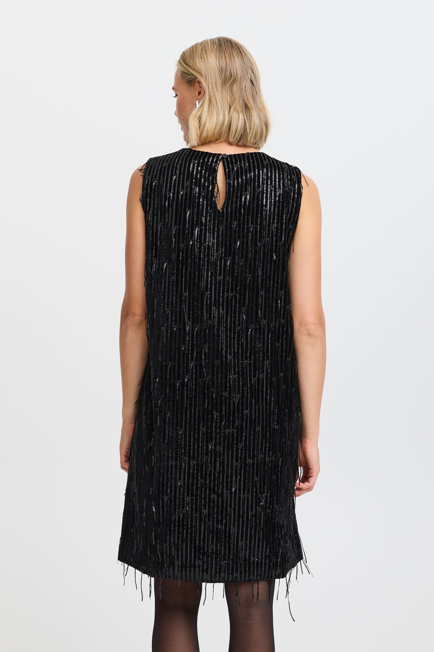 Fransa Black Sequinned Winni Dress