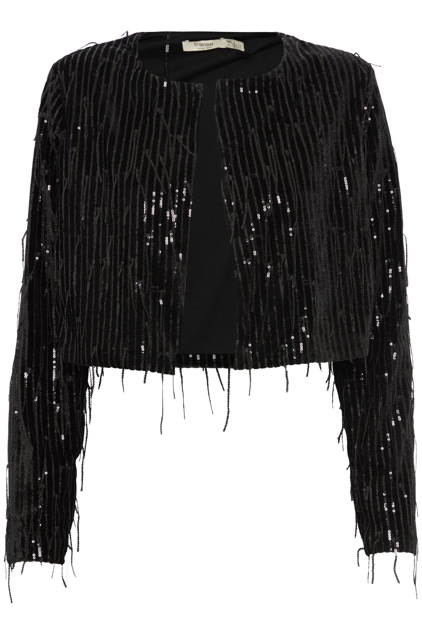 Fransa Black Sequinned Winni Jacket