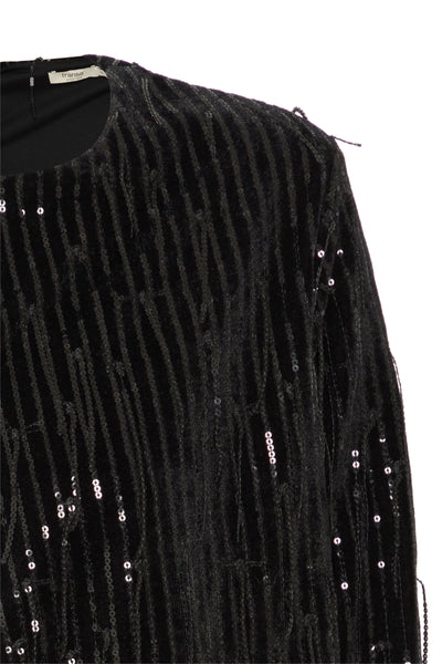 Fransa Black Sequinned Winni Jacket