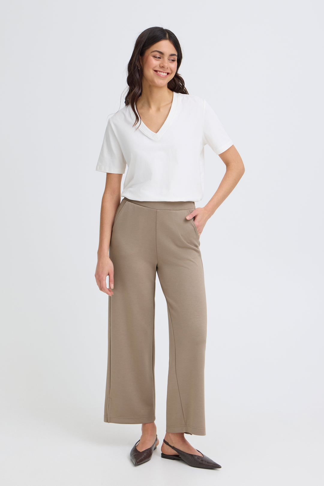 Fransa Taupe Aurora Pants