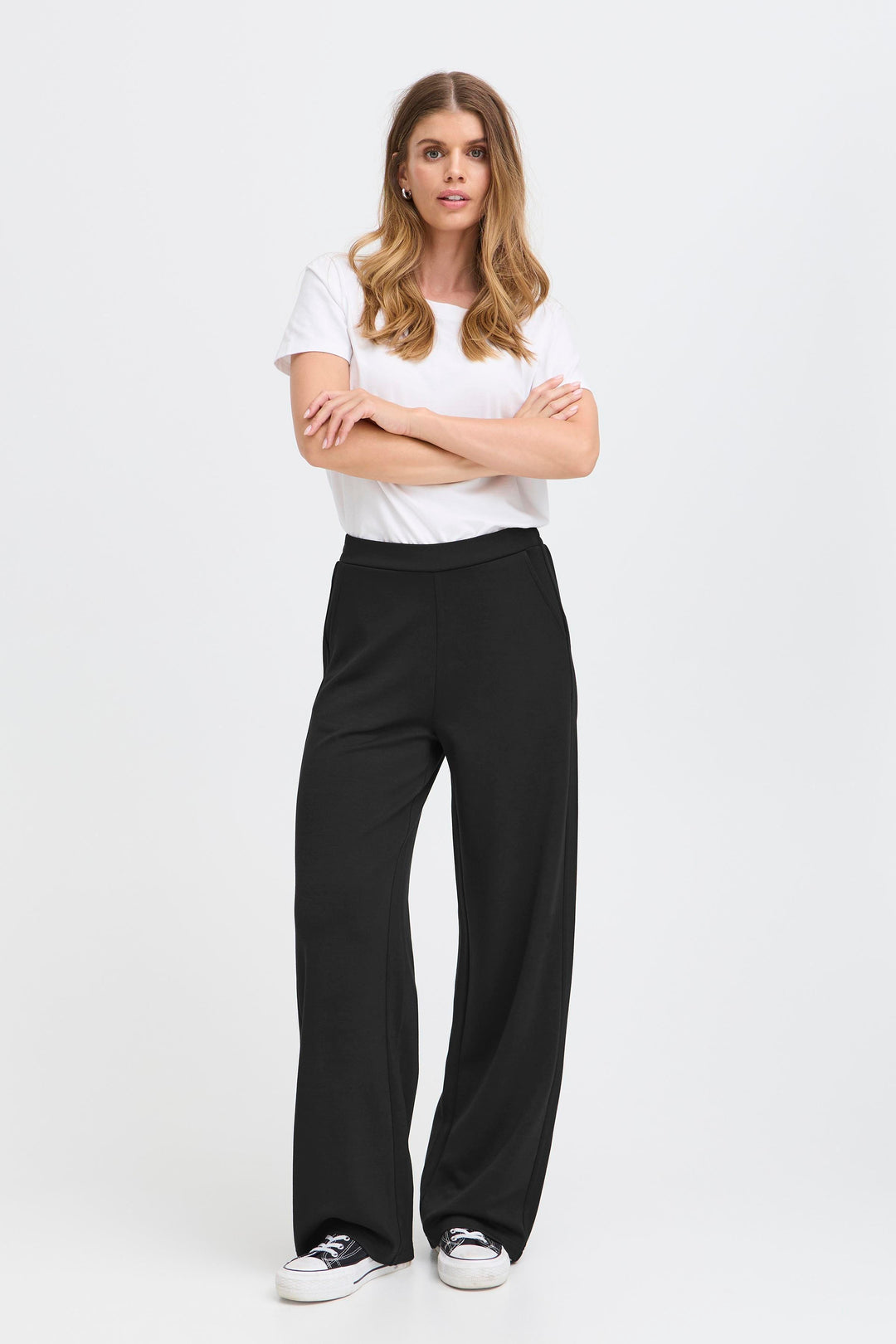 Fransa Black Modal Aurora Pants