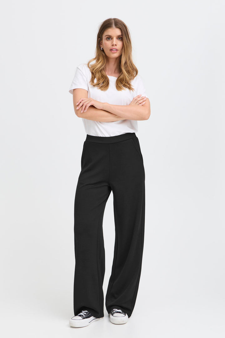 Fransa Black Modal Aurora Pants