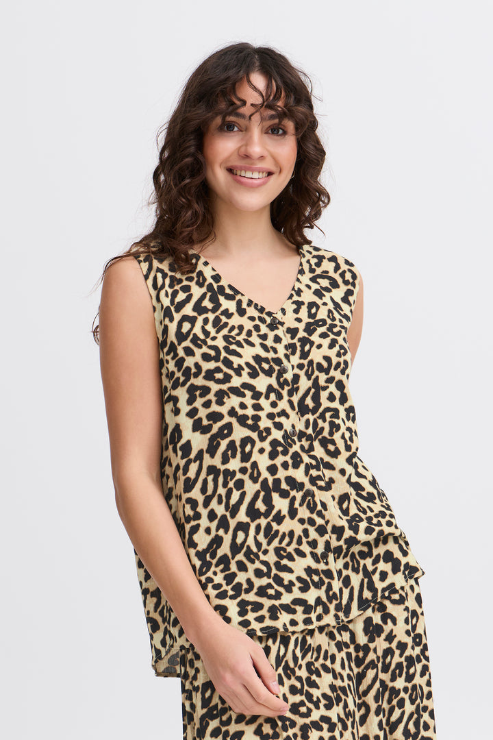 Fransa Leopard Ease Top