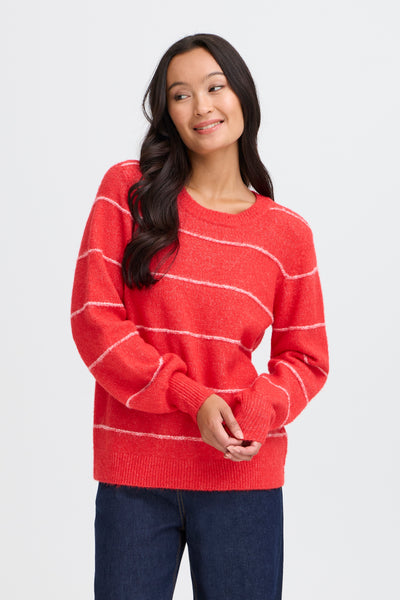 Fransa Red Stripe Kendra Jumper