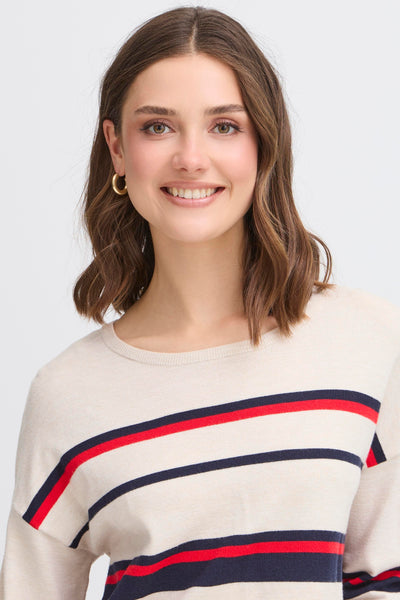 Fransa Red Stripe Melani Pullover