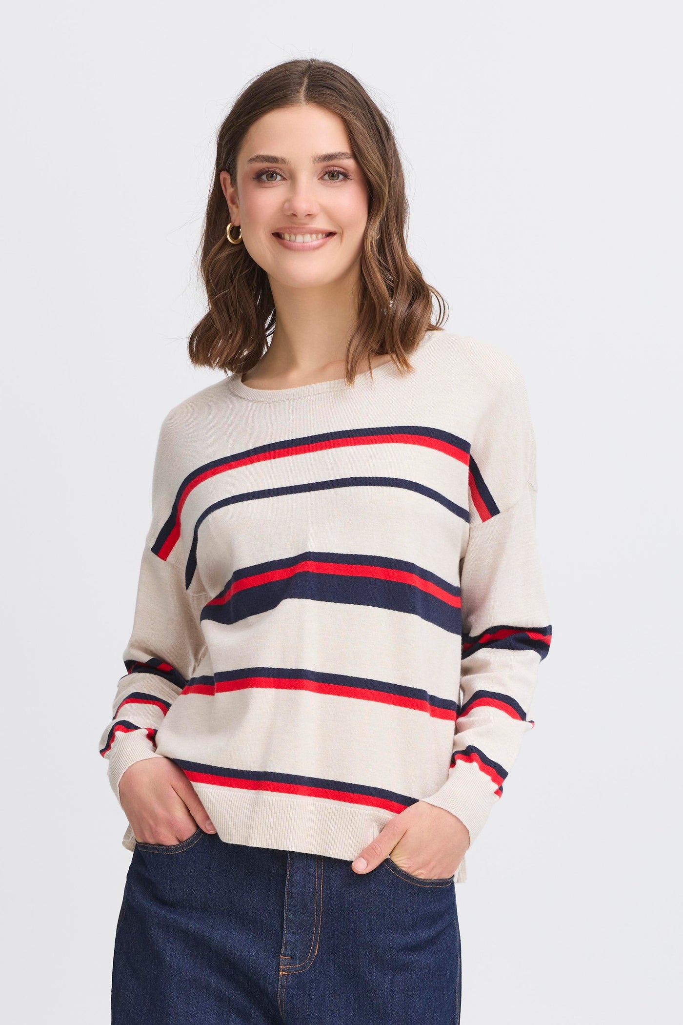 Fransa Red Stripe Melani Pullover