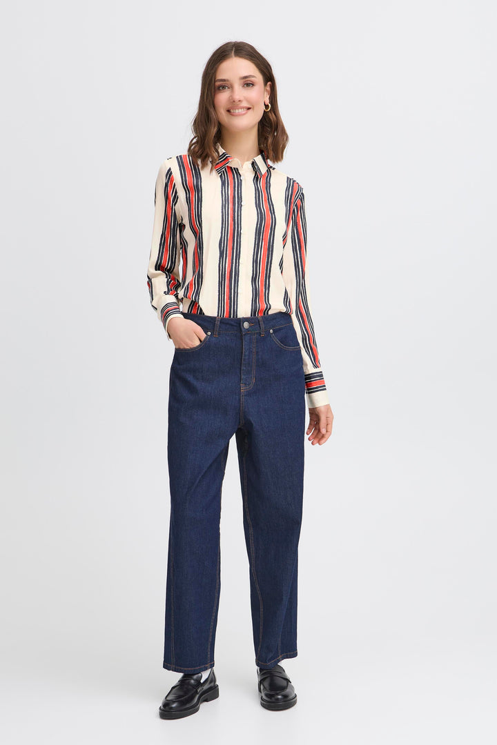 Fransa Red Stripe Alda Shirt