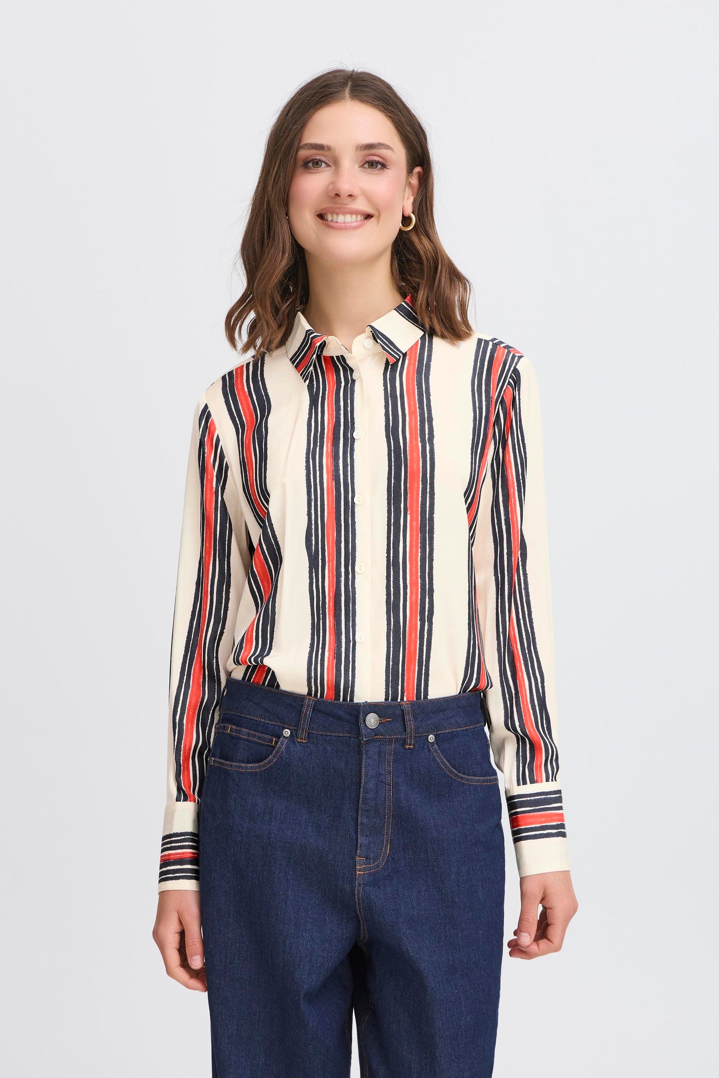Fransa Red Stripe Alda Shirt