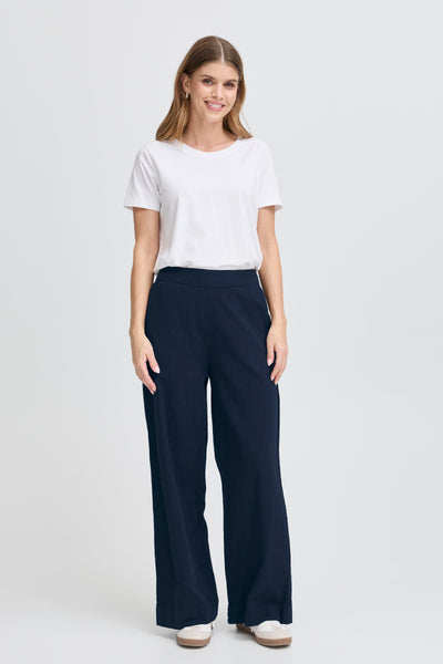 Fransa Navy  Cotton Trousers