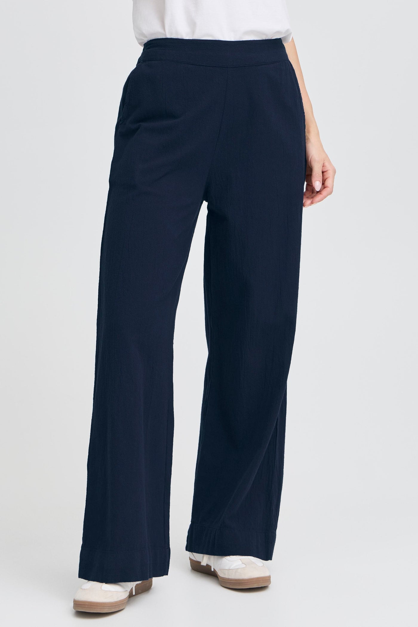 Fransa Navy  Cotton Trousers