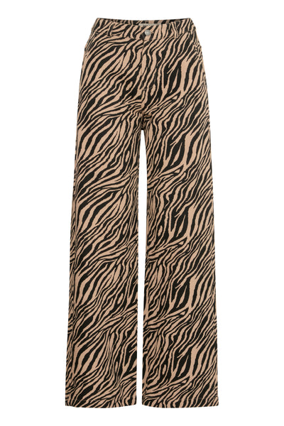 Fransa Zebra Print Jeans