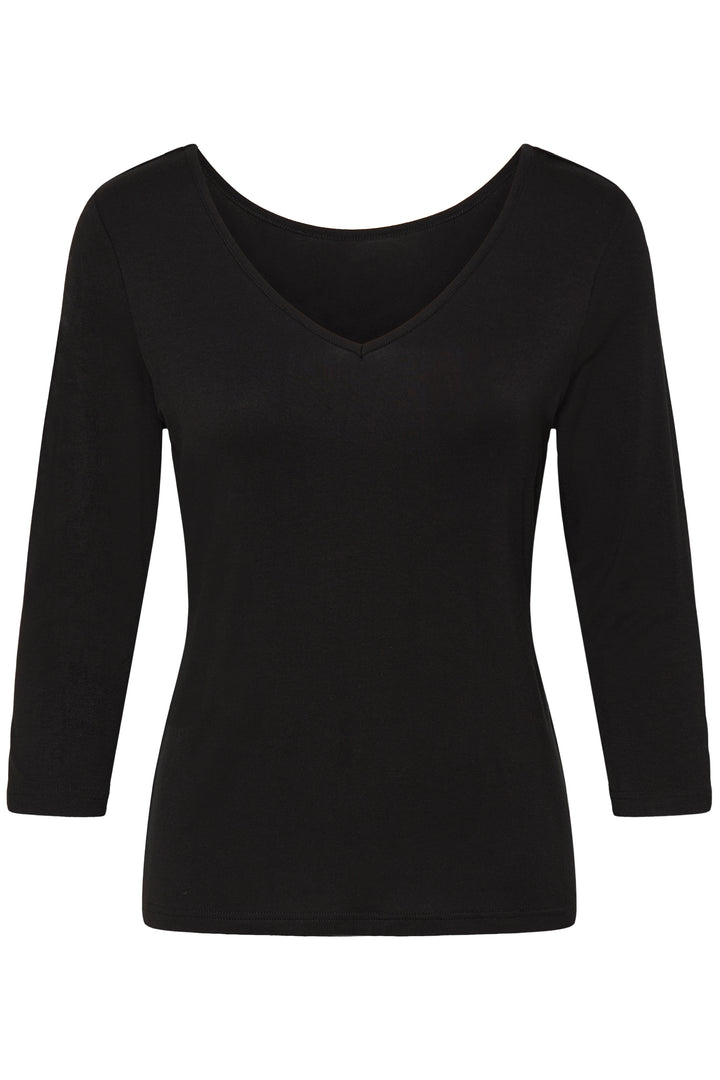 Fransa Black Reversible Dotta Top